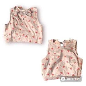 Free Assembly blue & pink floral tank